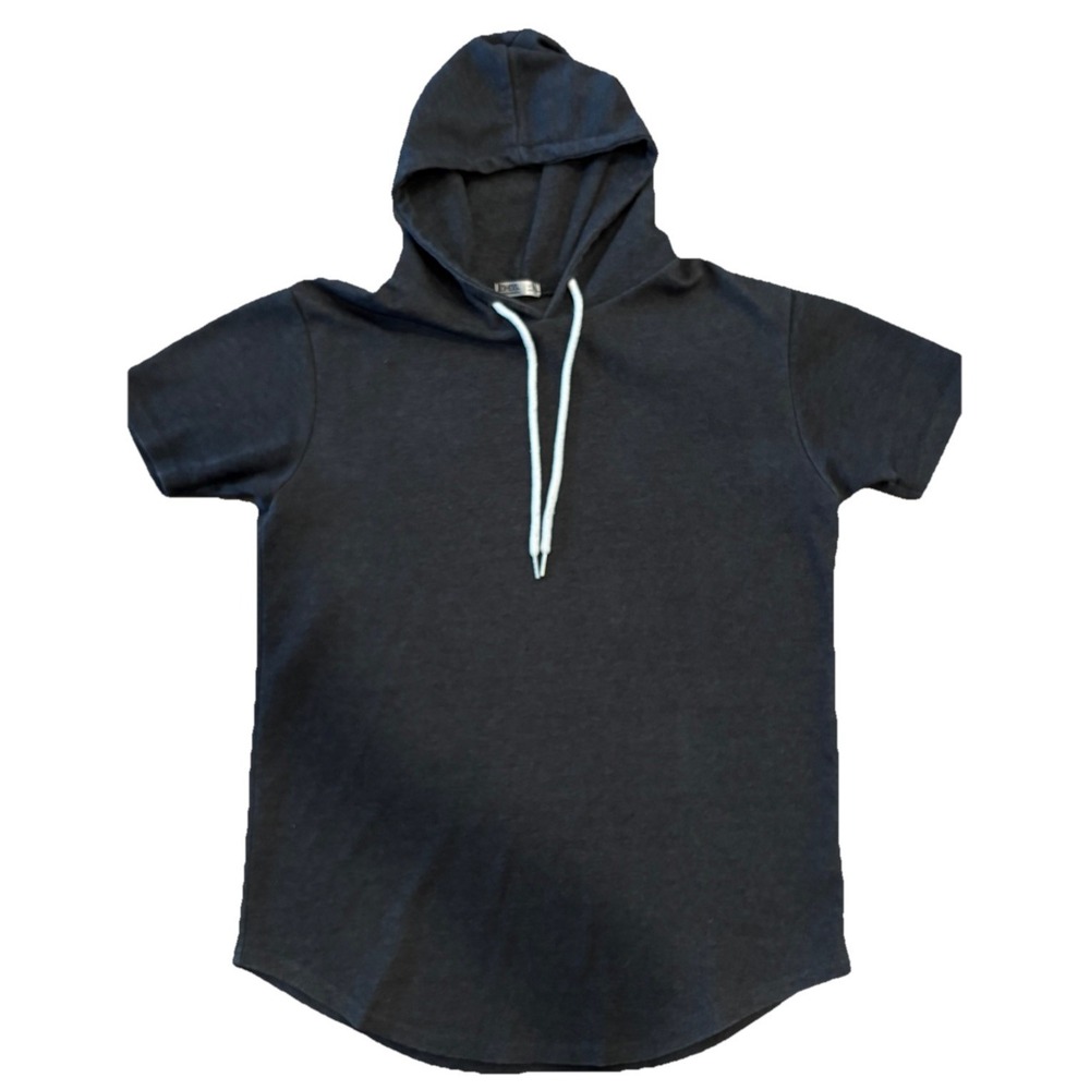 Ohoo & Company Men's Short Sleeve Dark Gray Hoodie Size Medium